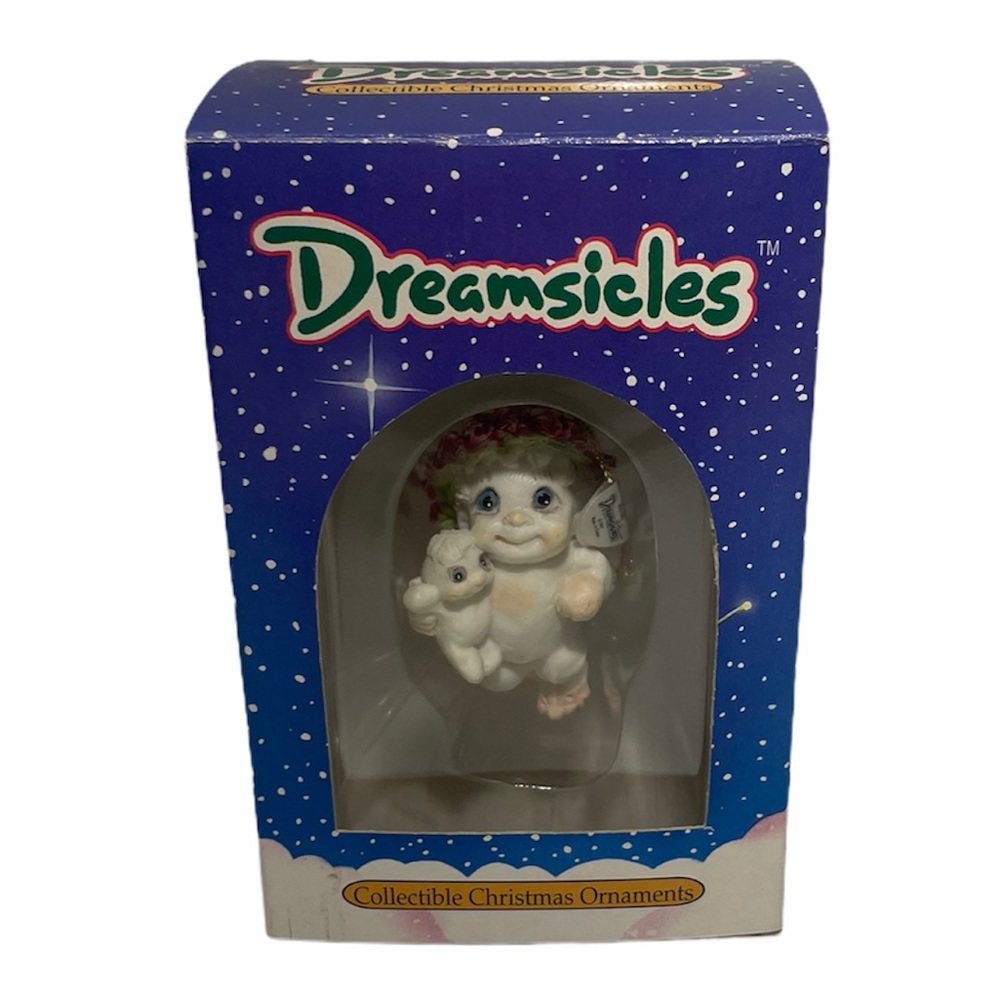 Vintage Christmas Ornament Dreamsicles Angel Lamb Cherub Rare 90s 1994 Cast Art - Picture 2 of 7